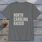 Gray t-shirt with "NORTH CAROLINA RAISED" text and a glass of iced tea.