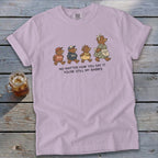 Light purple t-shirt with bears, text reads "You'uns Yinz Y'all... No matter how you say it, you're still my babies."
