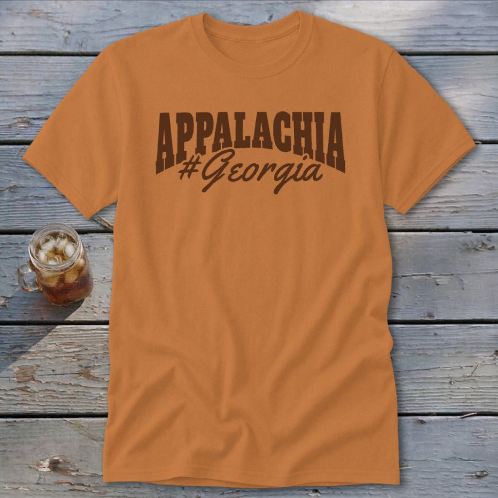 Orange t-shirt with "APPALACHIA #Georgia" text.