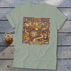 T-shirt with "Echoes From The Ridge" text and Appalachian music scene graphic.