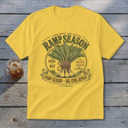 Yellow t-shirt with "Ramp Season" graphic featuring ramps and text.