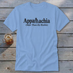 Light blue t-shirt with "Appalachia Older Than the Rockies" text.