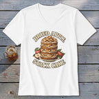 Dried Apple Stack Cake graphic with apples and leaves on a white shirt.