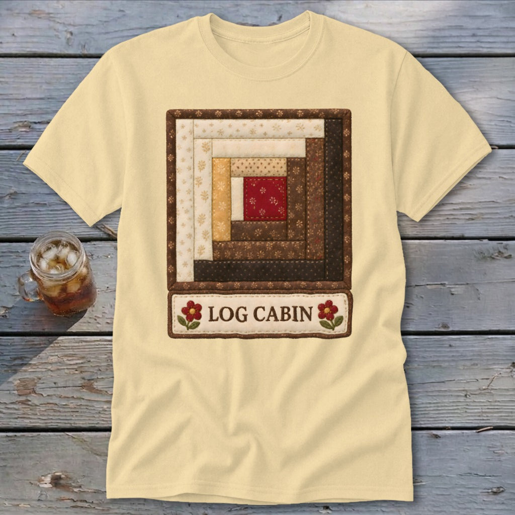 Log Cabin Faux Quilt Block Classic Tee