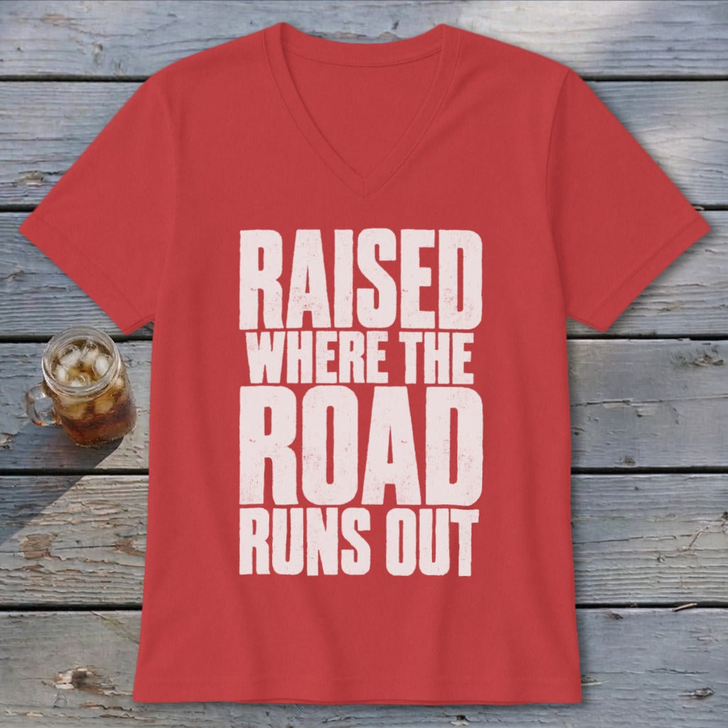 Raised Where the Road Runs Out V-neck