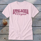 Light pink t-shirt with "APPALACHIA #Virginia" text in burgundy.