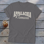 Grey t-shirt with "Appalachia #Tennessee" printed in cream text.