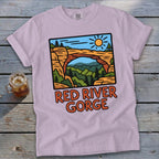 Light purple t-shirt with Red River Gorge graphic and text.