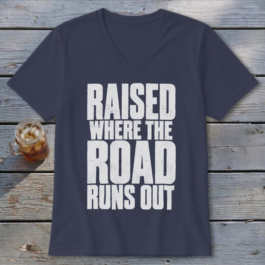 Raised Where the Road Runs Out V-neck