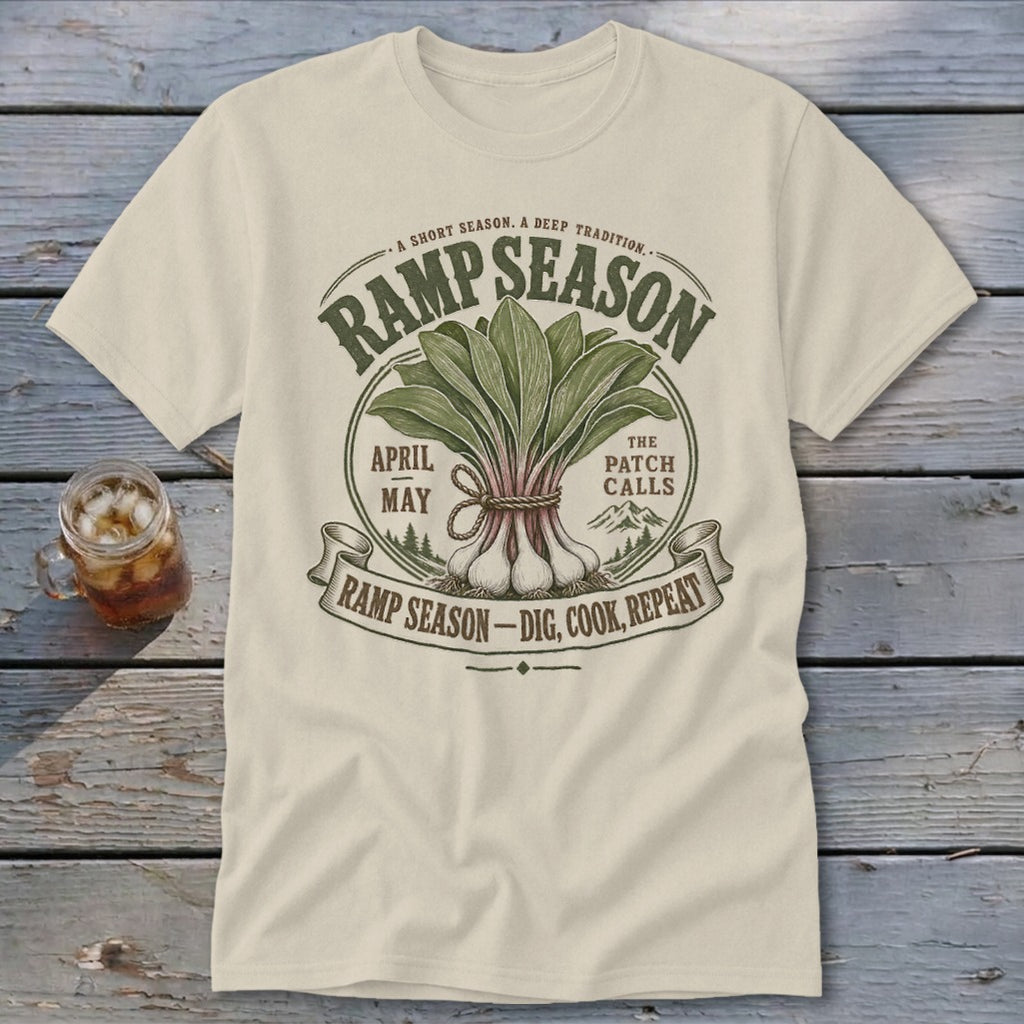 Ramp Season t-shirt with graphic of ramps, mountains, and text.