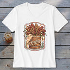 White t-shirt with a barrel of sorghum grain and the word "Sorghum".