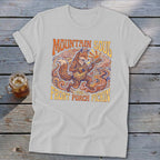 Light gray t-shirt with a fox playing a guitar and "Mountain Soul And Front Porch Pickin'" text.