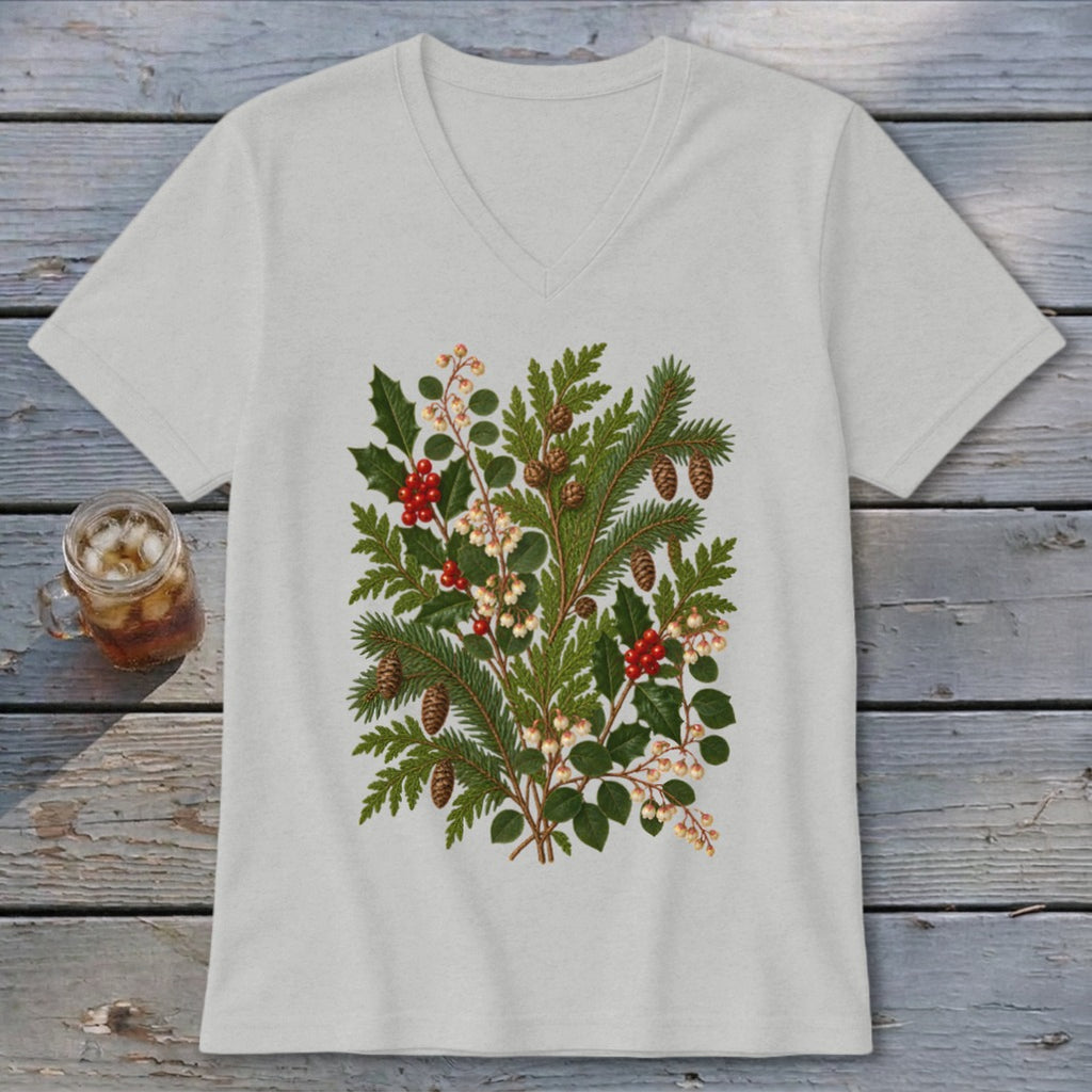 Mountain Winter Greens V-neck