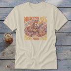 T-shirt with fox playing guitar and text "Mountain Soul and Front Porch Pickin'".