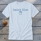 Light blue t-shirt with "haint blue" text and a paint can graphic.