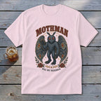 Mothman graphic tee with winged creature and text "Mothman Was My Neighbor."