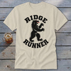 Cream t-shirt with black bear and text "RIDGE RUNNER"