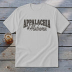 Grey t-shirt with "APPALACHIA #Alabama" text in dark grey lettering.