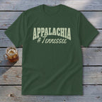 Dark green t-shirt with "APPALACHIA #Tennessee" printed in cream text.