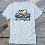 Light blue t-shirt with a heart over mountains and "Appalachia Strong" text.