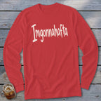 Red long-sleeve shirt with "Imgonnahafta" written in distressed white font.