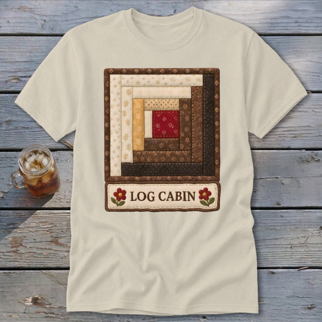 Log Cabin Faux Quilt Block Classic Tee