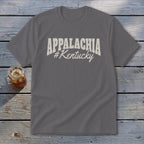 Grey t-shirt with "APPALACHIA #Kentucky" printed in cream lettering.
