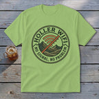 Light green t-shirt with "Holler Wifi No Signal, No Problem" and crossed out wifi symbol.