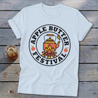 White t-shirt with "Apple Butter Festival" logo featuring a kettle over a campfire.