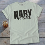 Light green t-shirt with black text "NARY a one" and Comfort Colors tag.