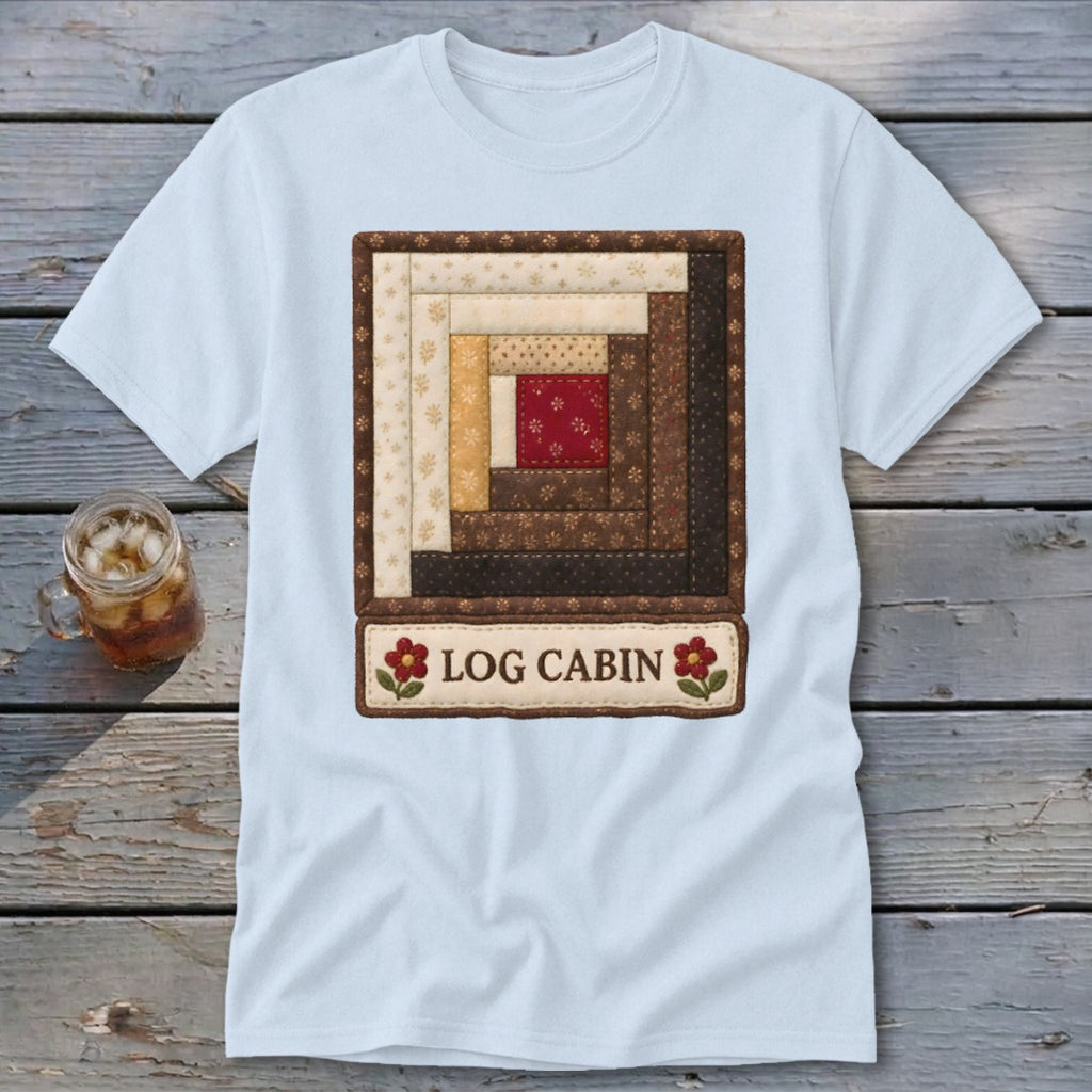 Log Cabin Faux Quilt Block Classic Tee