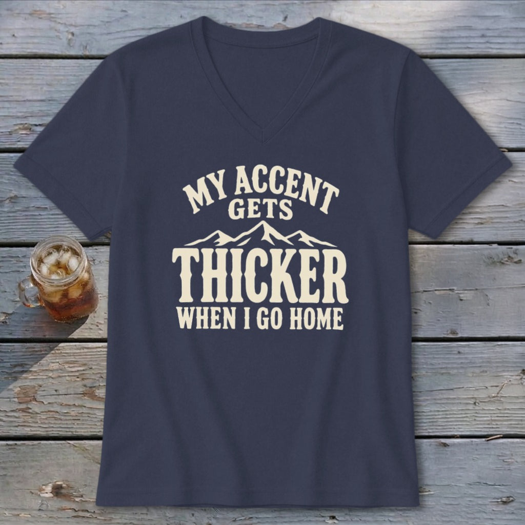 Accent Gets Thicker V-neck
