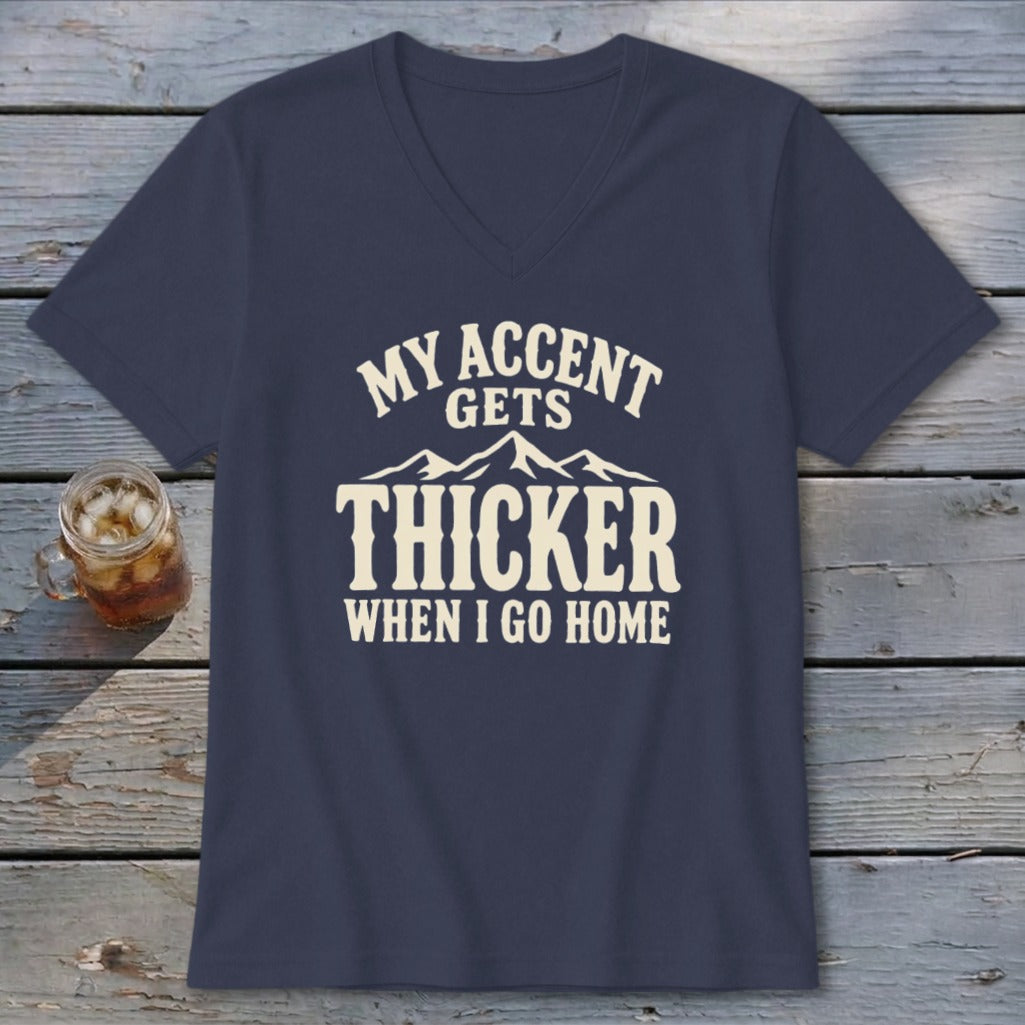 Accent Gets Thicker V-neck