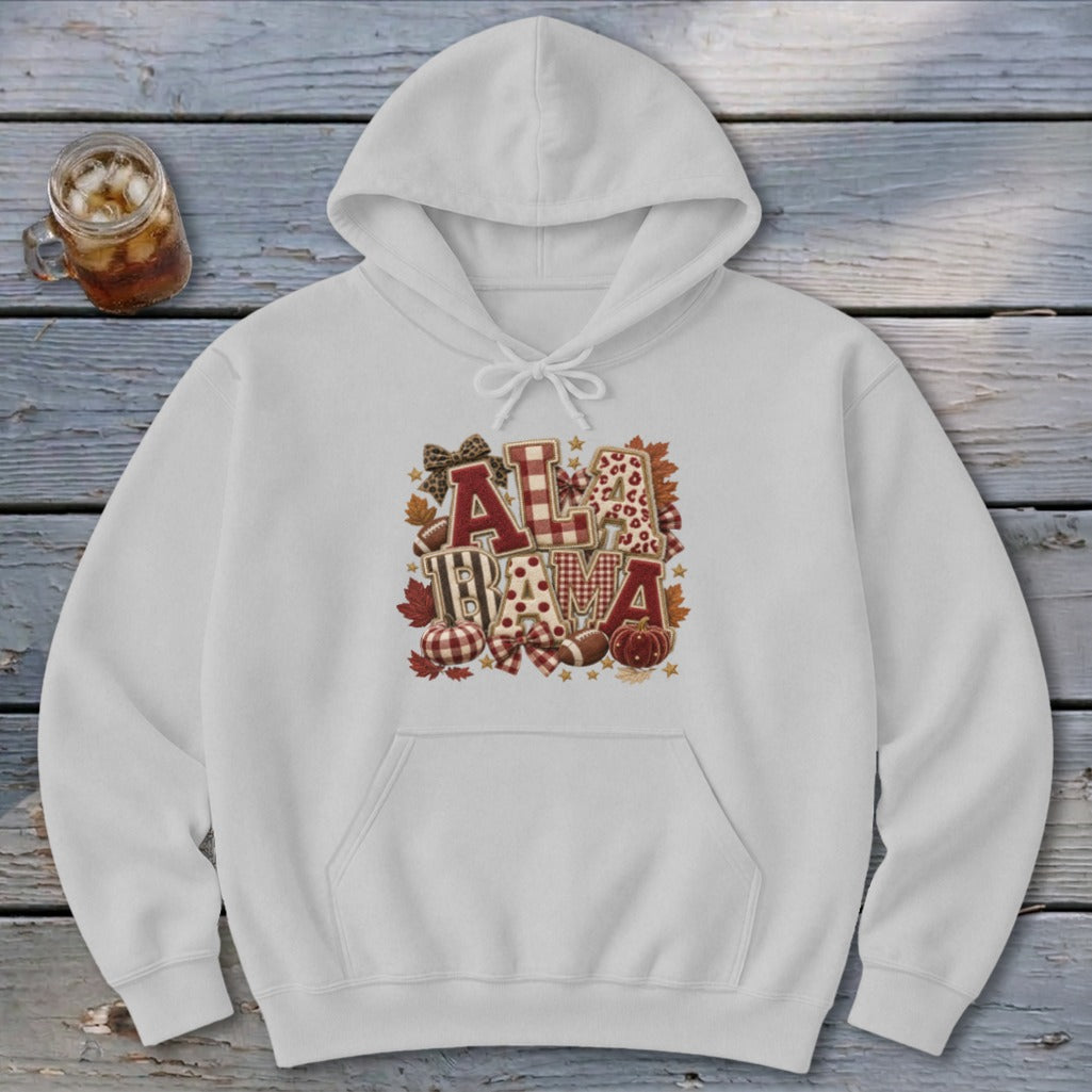 Alabama Faux Chenille Fall Patch Hoodie