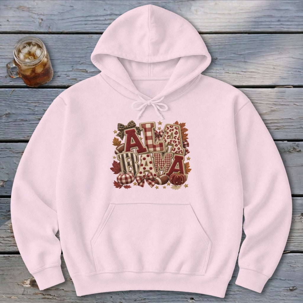 Alabama Faux Chenille Fall Patch Hoodie