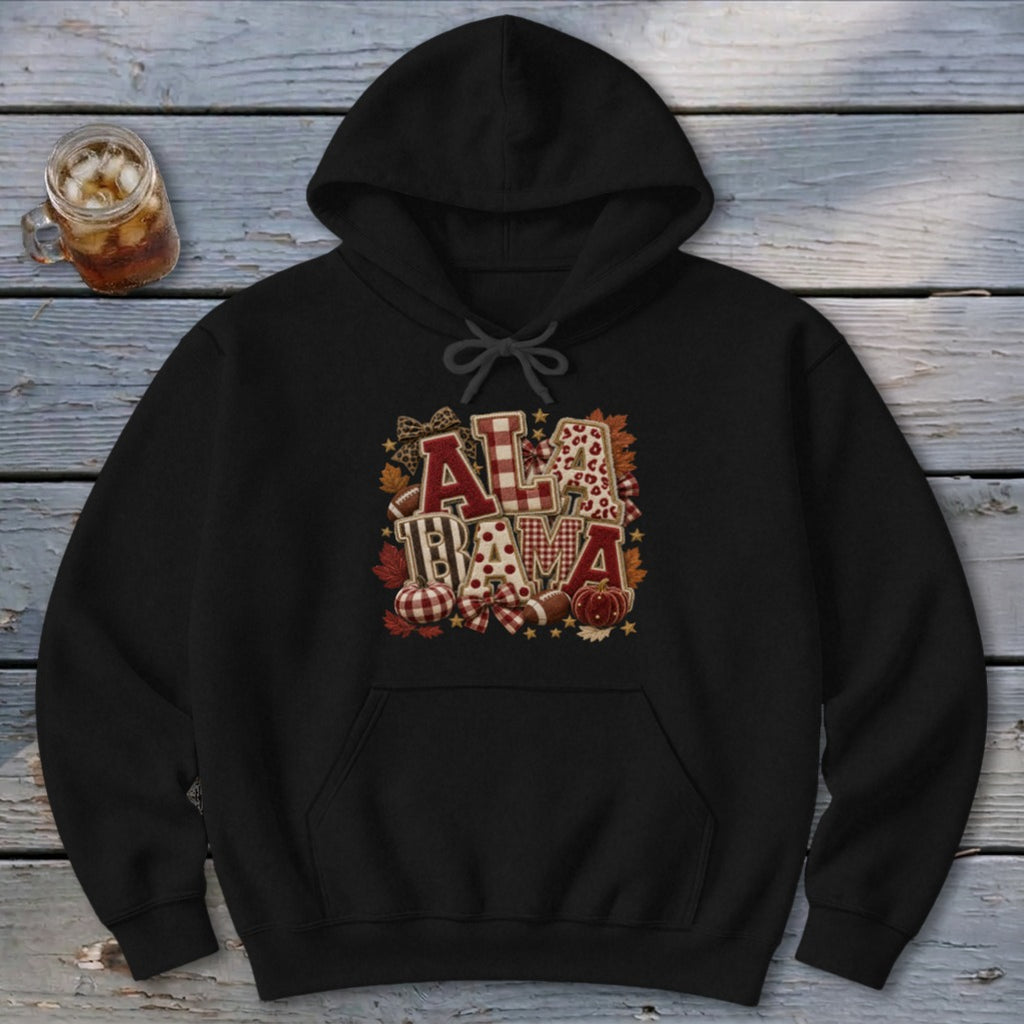 Alabama Faux Chenille Fall Patch Hoodie