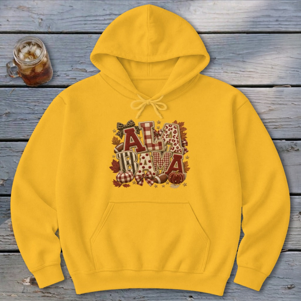 Alabama Faux Chenille Fall Patch Hoodie