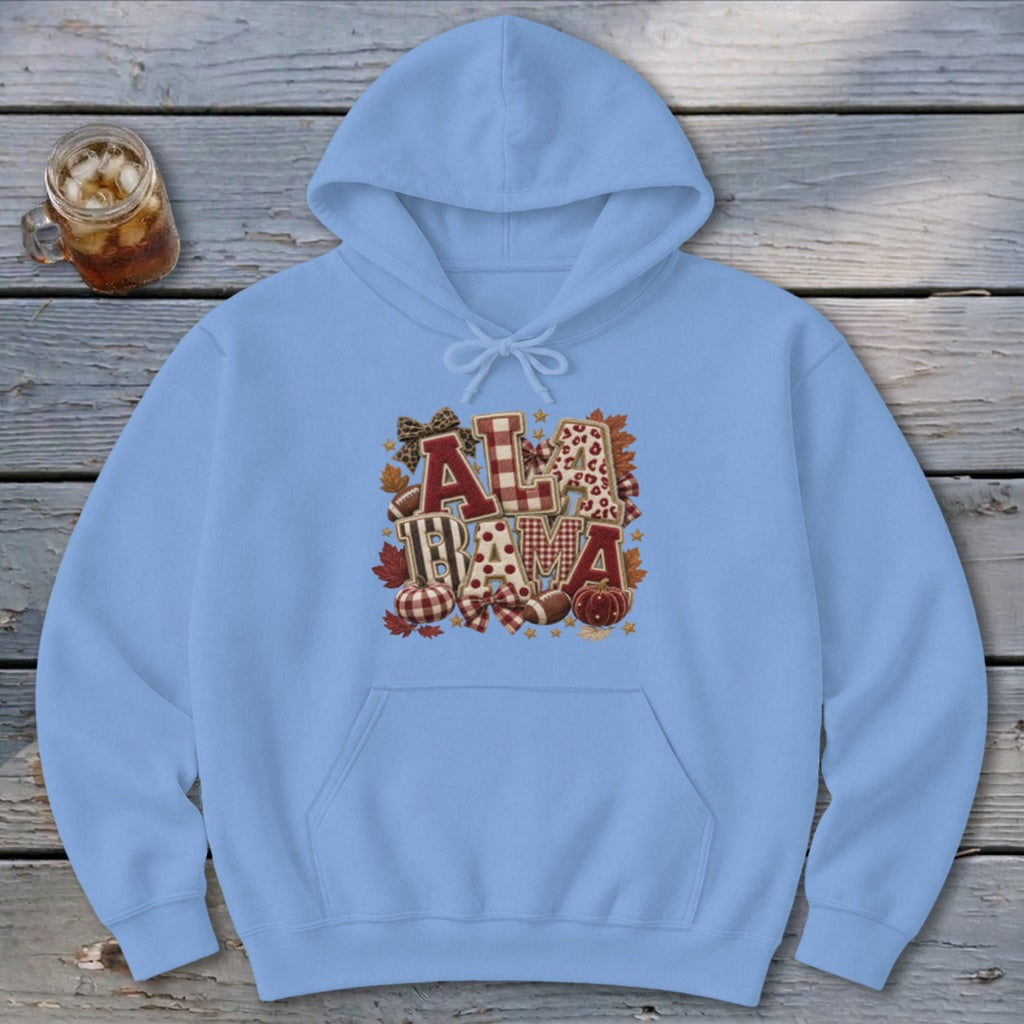 Alabama Faux Chenille Fall Patch Hoodie