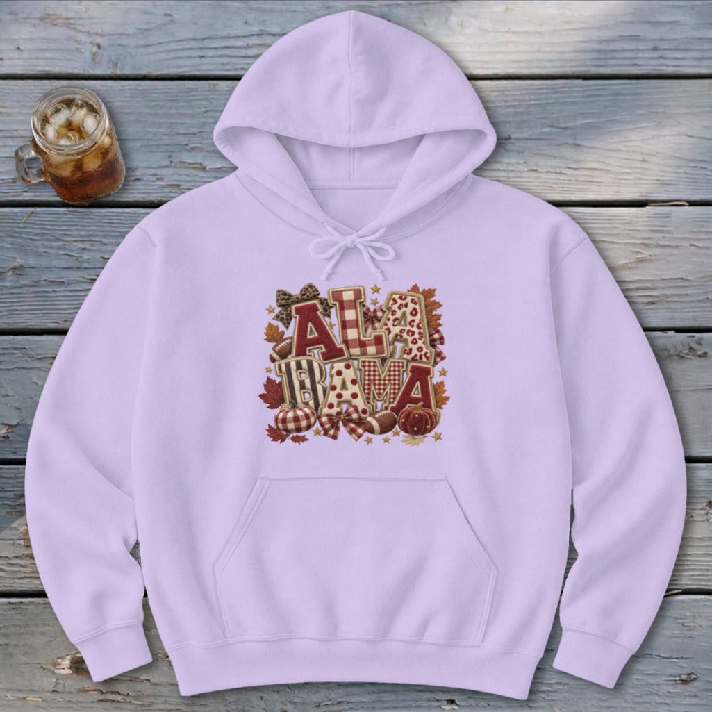 Alabama Faux Chenille Fall Patch Hoodie
