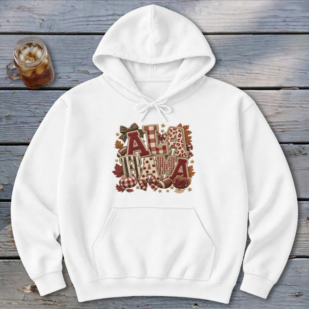 Alabama Faux Chenille Fall Patch Hoodie