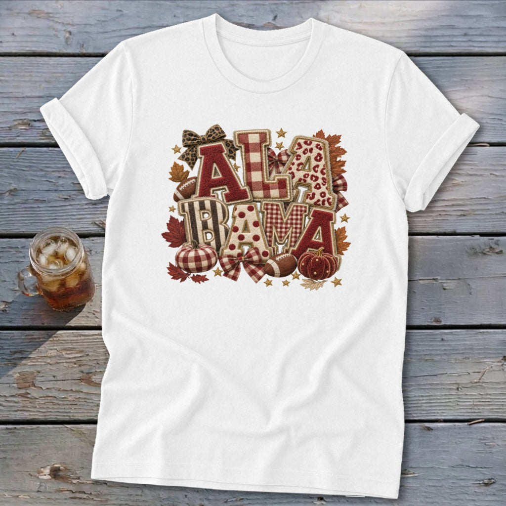 Alabama Faux Chenille Fall Patch Softstyle Tee