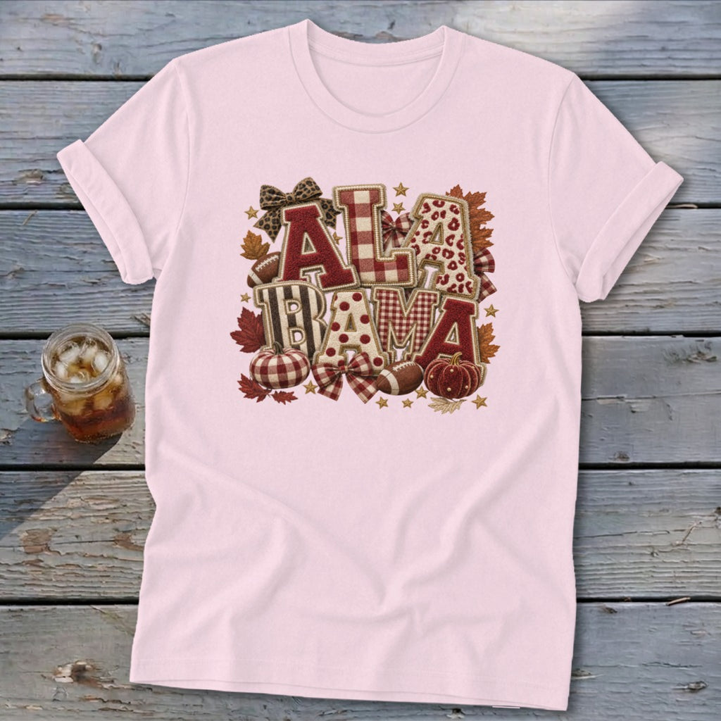 Alabama Faux Chenille Fall Patch Softstyle Tee