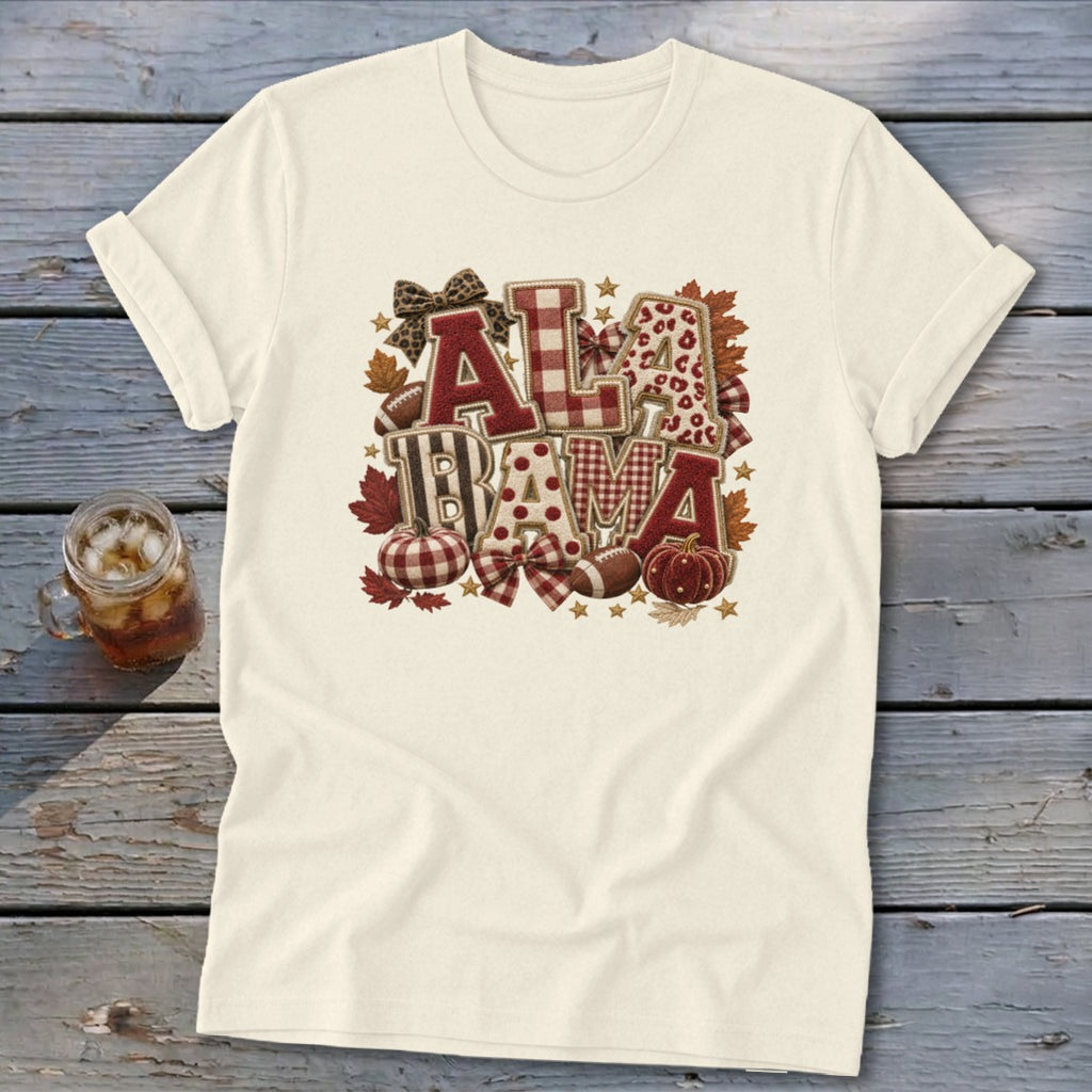 Alabama Faux Chenille Fall Patch Softstyle Tee