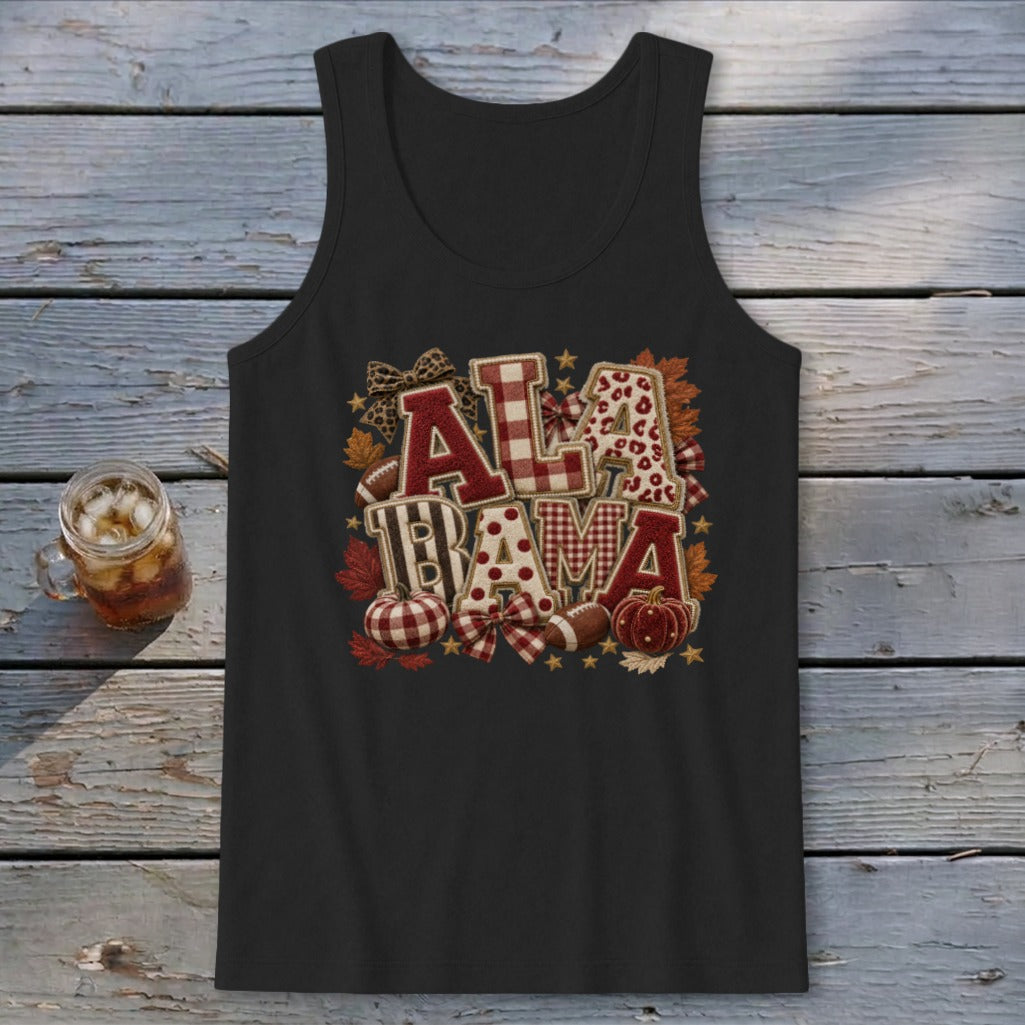 Alabama Faux Chenille Fall Patch Tank Top