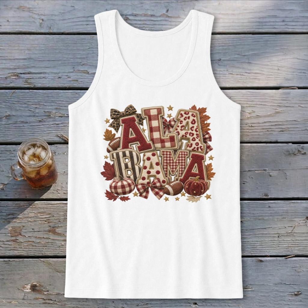 Alabama Faux Chenille Fall Patch Tank Top