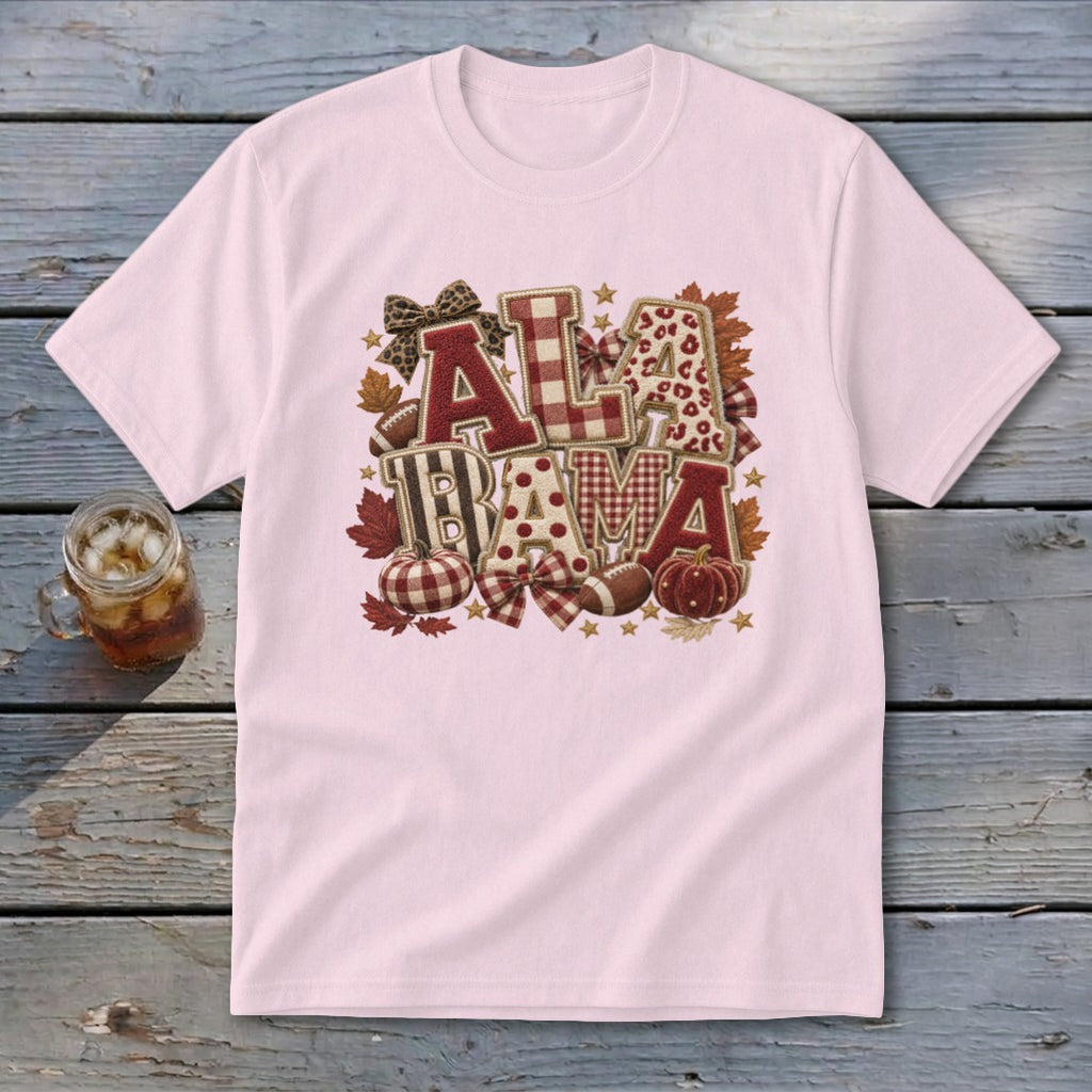 Alabama Faux Chenille Fall Patch Youth Tee