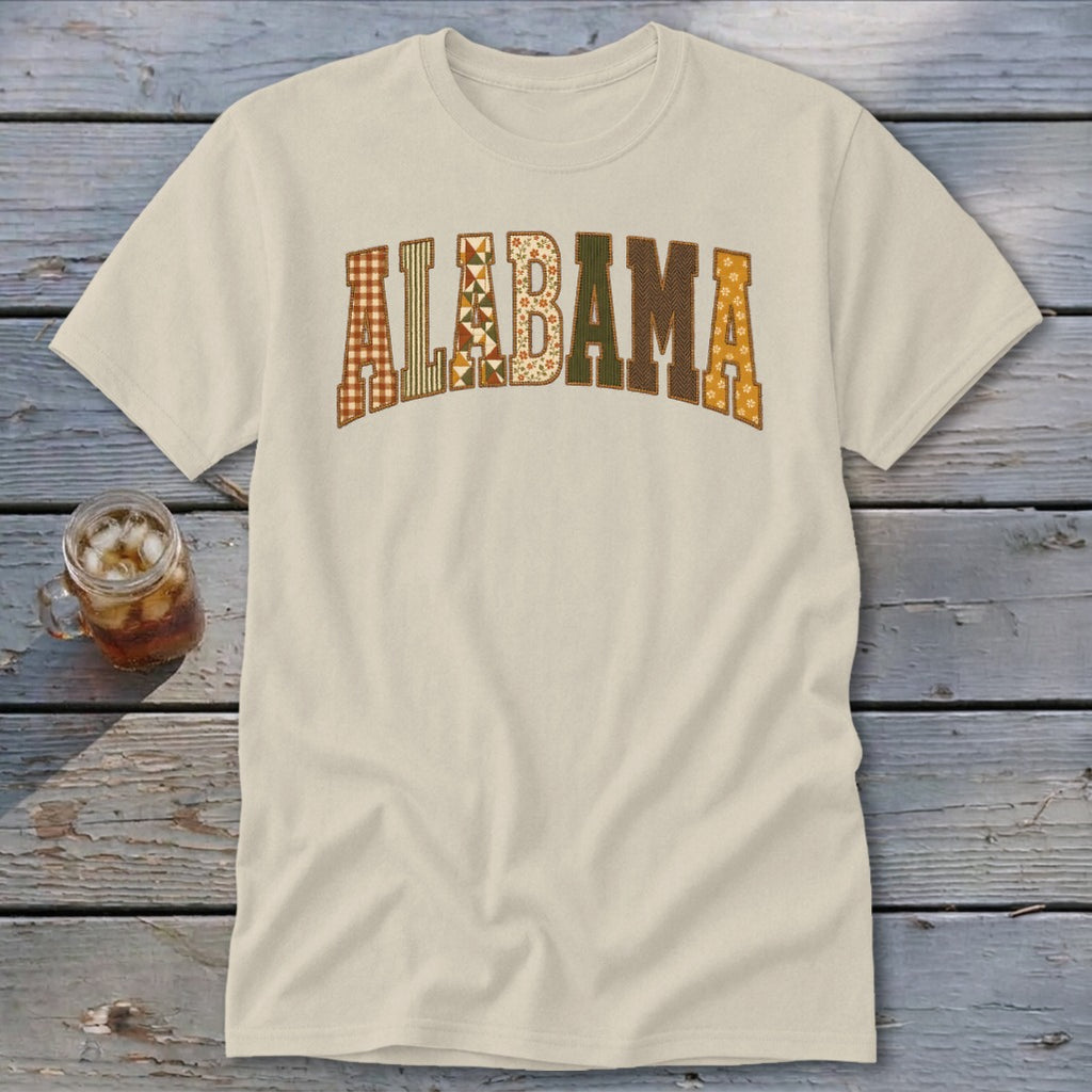 Alabama Faux Embroidery Letters Classic Tee