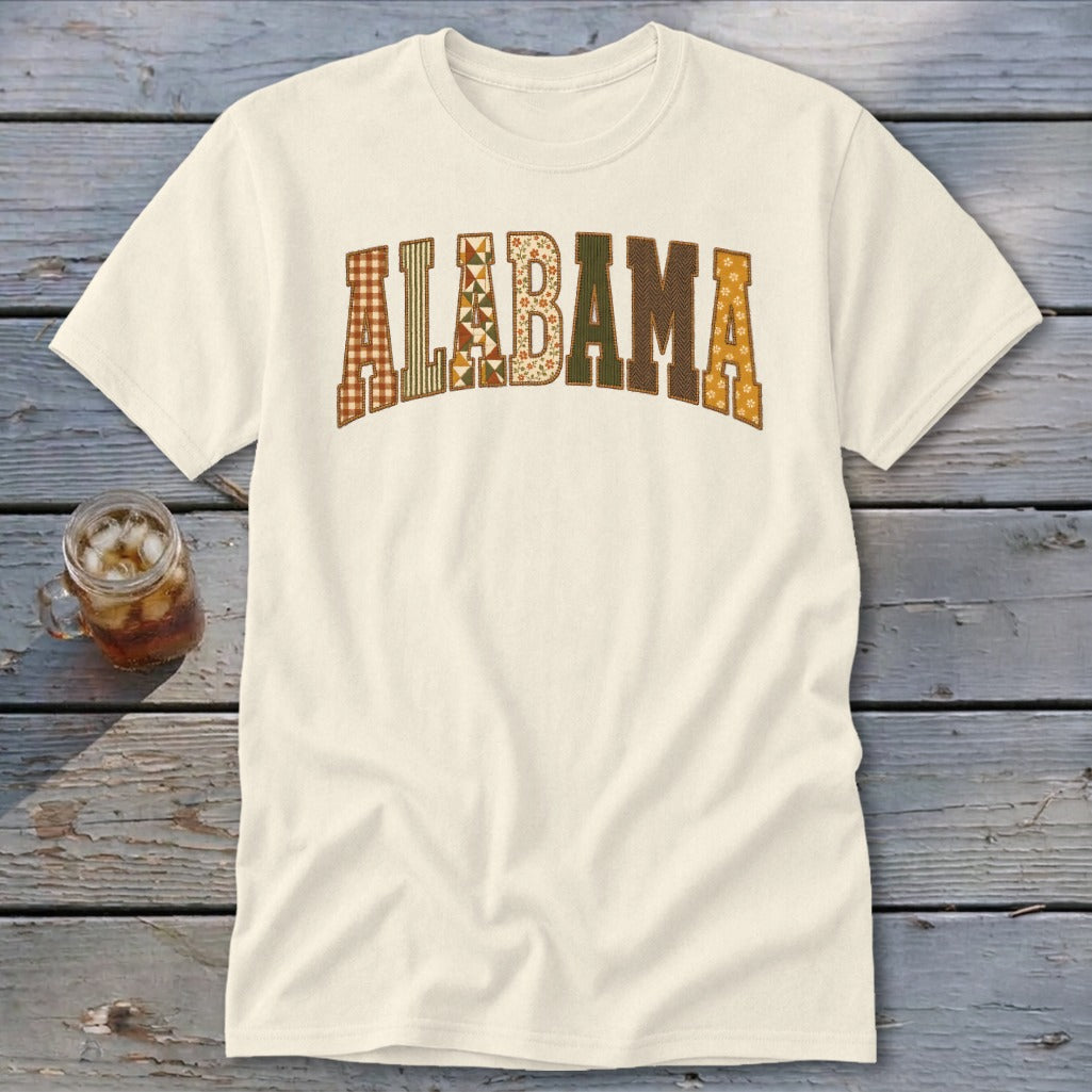 Alabama Faux Embroidery Letters Classic Tee