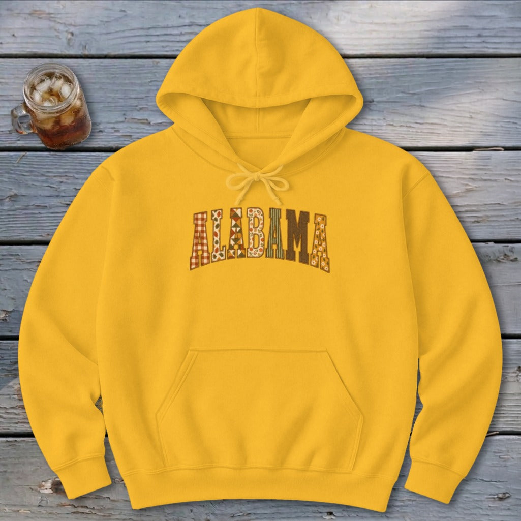 Alabama Faux Embroidery Letters Hoodie