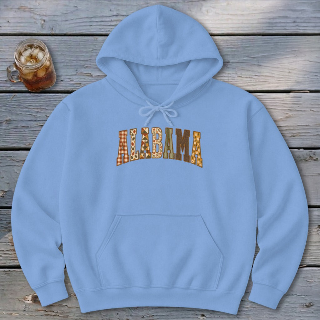 Alabama Faux Embroidery Letters Hoodie